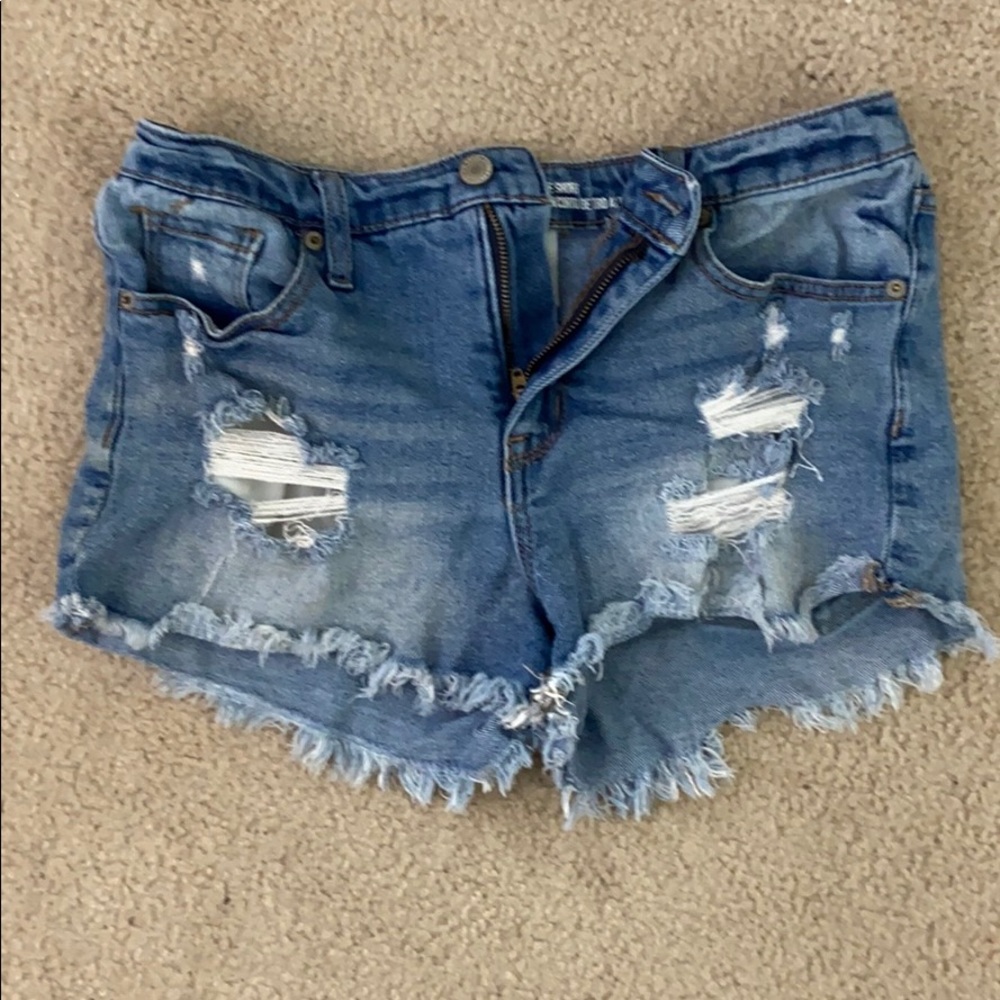 Target high rise jean shorts